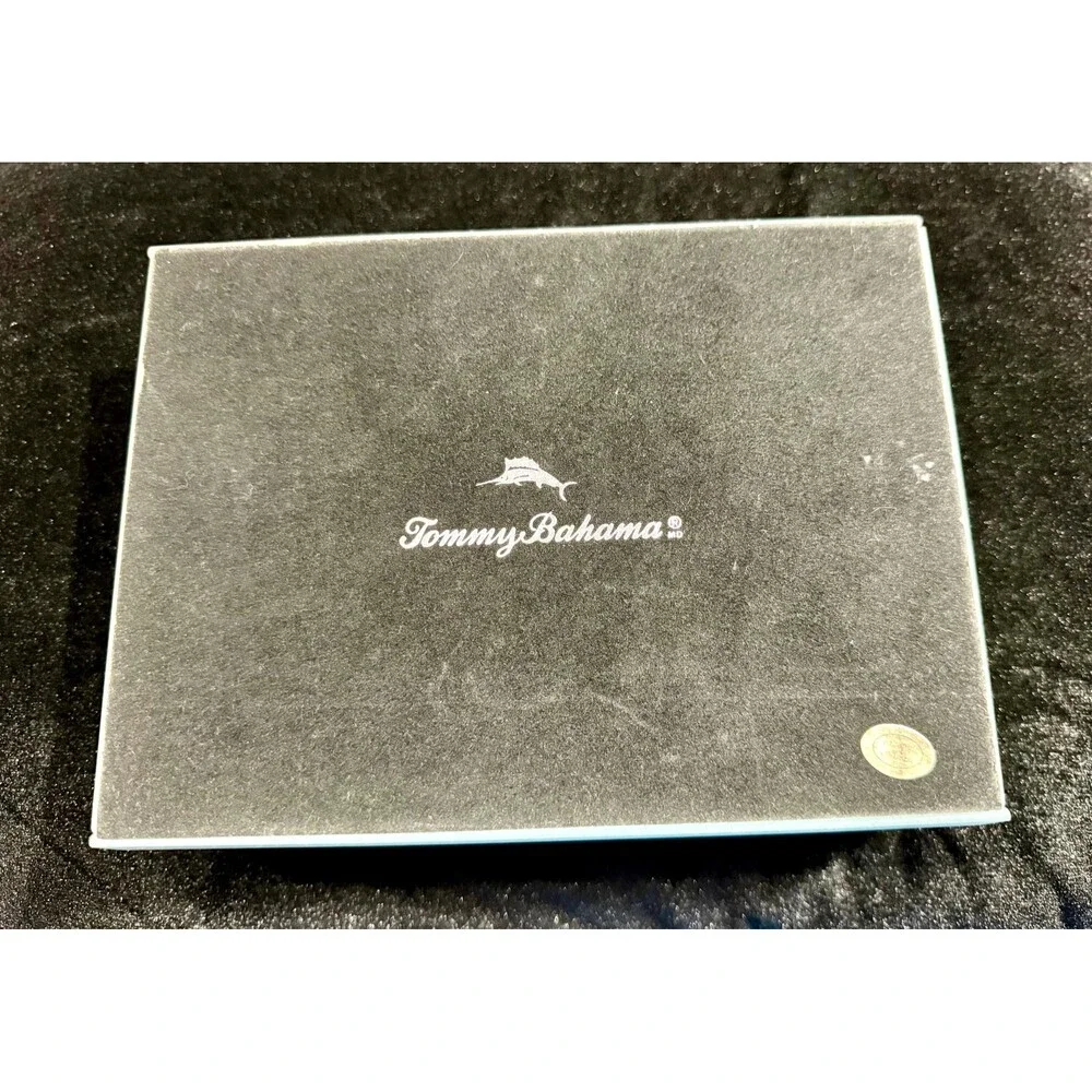 Tommy Bahama Glass Keepsake Box Tropical Banana Leaf Print - Jewelry Box Storage